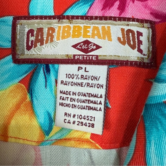 Vintage Caribbean Joe Women’s Hawaiian Shirts L Floral Aloha Tropical Vacation - Picture 4 of 12